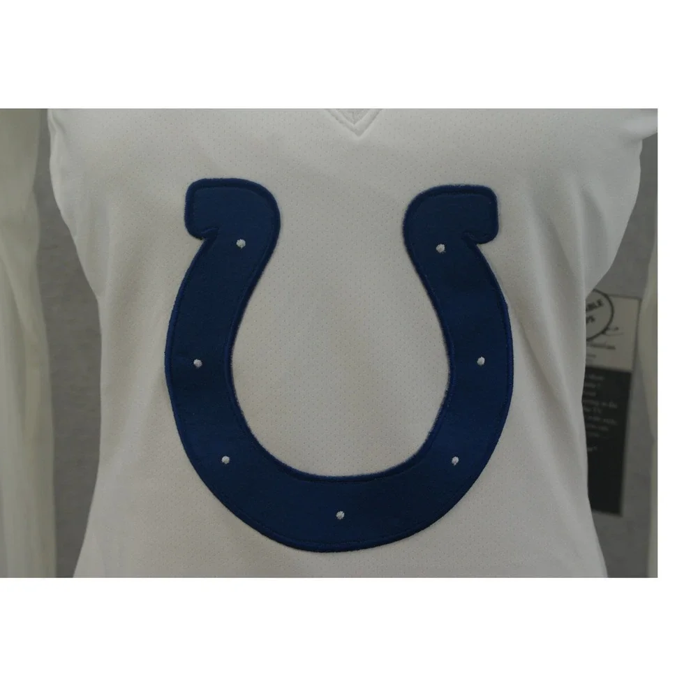 NFL Team Apparel Indianapolis Colts White Mesh Sleeve Open Back Top Medium NWT